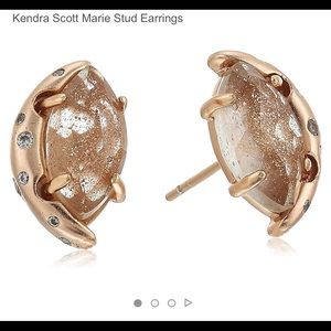 Kendra Scott Marie Rose Gold Quarter Moon Studs